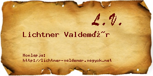 Lichtner Valdemár névjegykártya